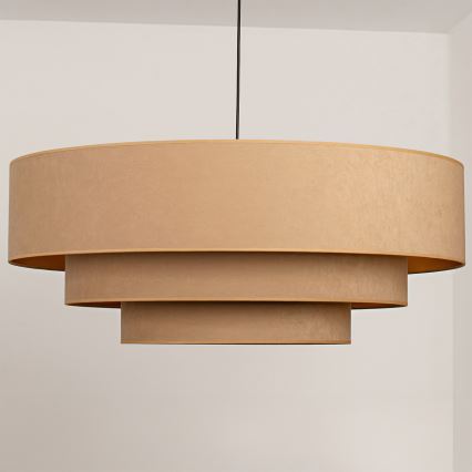 Brilagi - Luster na sajli LUNETA 3xE27/60W/230V Ø 80 cm bež/zlatna