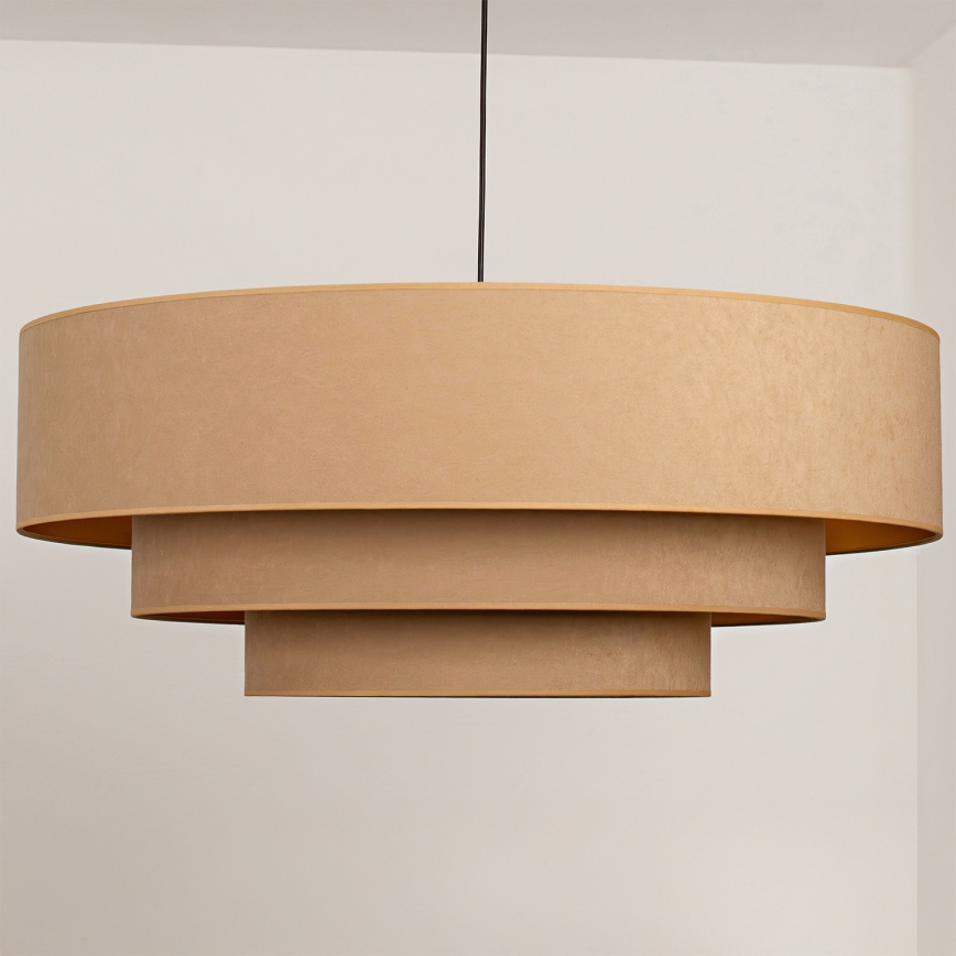 Brilagi - Luster na sajli LUNETA 3xE27/60W/230V Ø 80 cm bež/zlatna