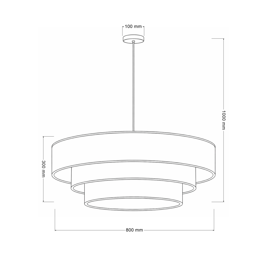 Brilagi - Luster na sajli LUNETA 3xE27/60W/230V Ø 80 cm krem/zlatna