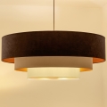 Brilagi - Luster na sajli LUNETA 3xE27/60W/230V Ø 80 cm smeđa/bež/krem