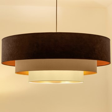 Brilagi - Luster na sajli LUNETA 3xE27/60W/230V Ø 80 cm smeđa/bež/krem