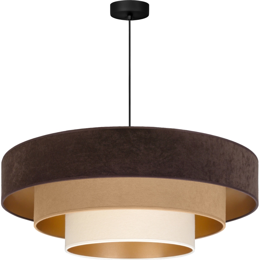 Brilagi - Luster na sajli LUNETA 3xE27/60W/230V Ø 80 cm smeđa/bež/krem
