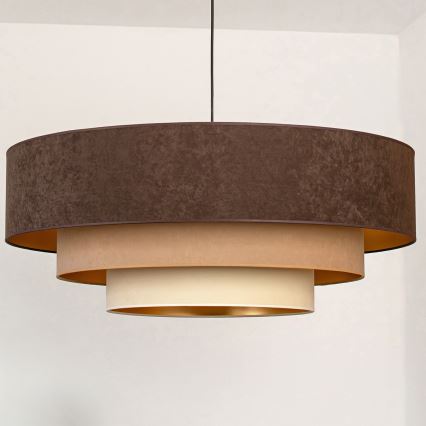 Brilagi - Luster na sajli LUNETA 3xE27/60W/230V Ø 80 cm smeđa/bež/krem