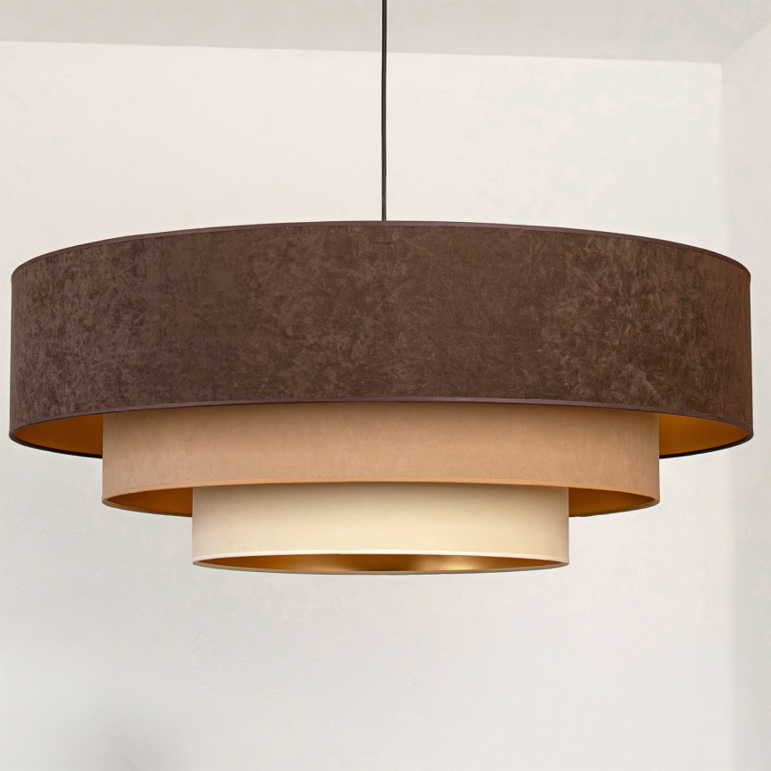 Brilagi - Luster na sajli LUNETA 3xE27/60W/230V Ø 80 cm smeđa/bež/krem