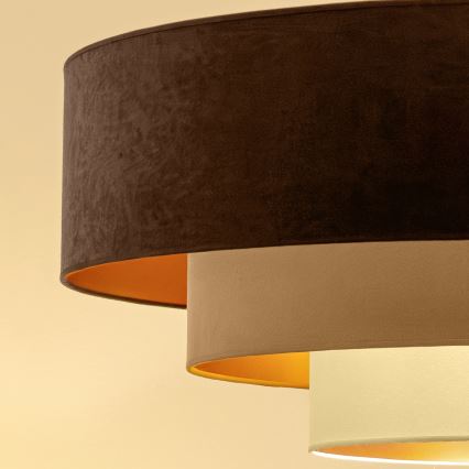 Brilagi - Luster na sajli LUNETA 3xE27/60W/230V Ø 80 cm smeđa/bež/krem