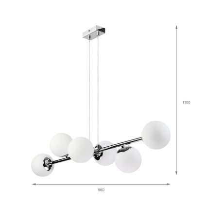 Brilagi - Luster na sajli MALONY 6xE14/20W/230V sjajni krom