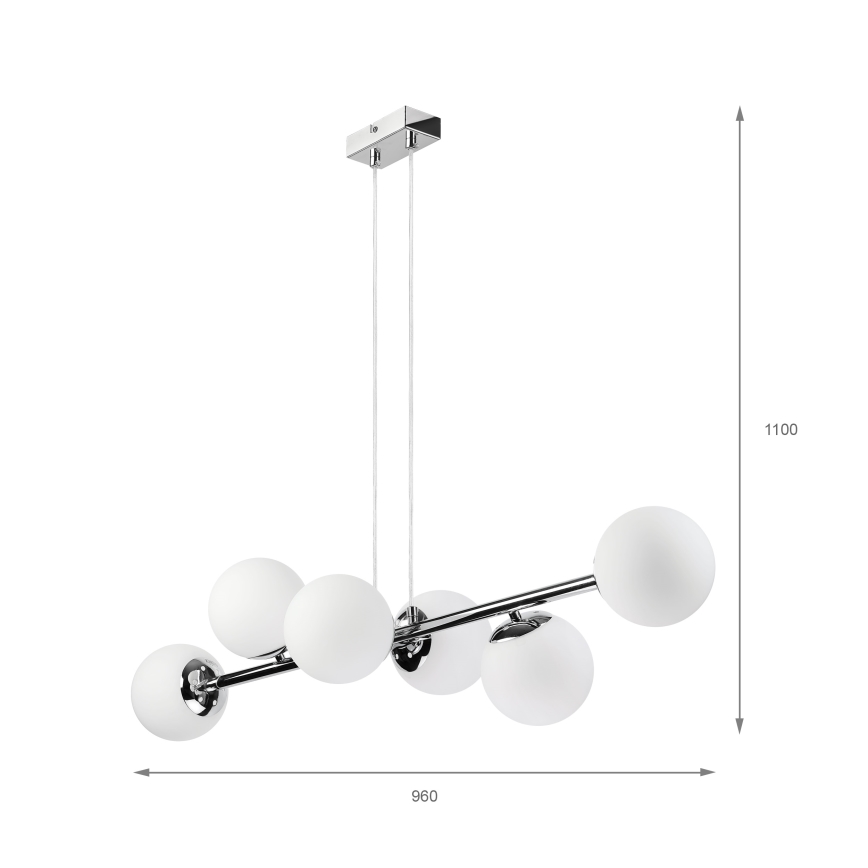 Brilagi - Luster na sajli MALONY 6xE14/20W/230V sjajni krom