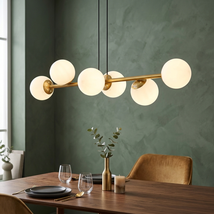 Brilagi - Luster na sajli MALONY 6xE14/20W/230V zlatni