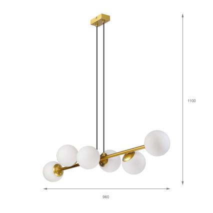 Brilagi - Luster na sajli MALONY 6xE14/20W/230V zlatni