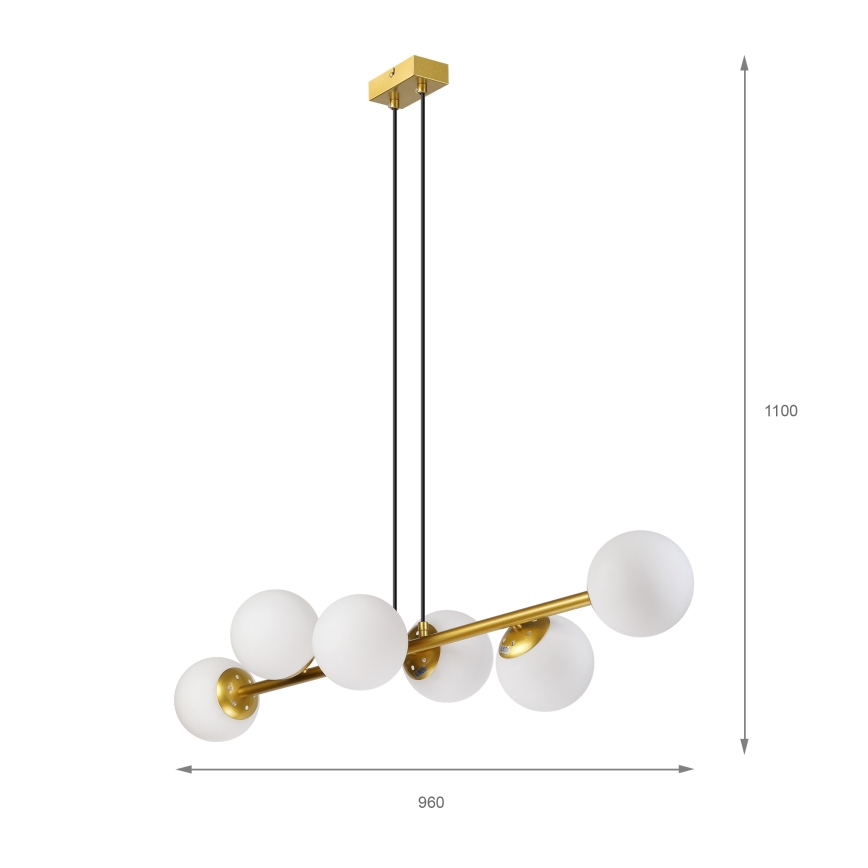 Brilagi - Luster na sajli MALONY 6xE14/20W/230V zlatni