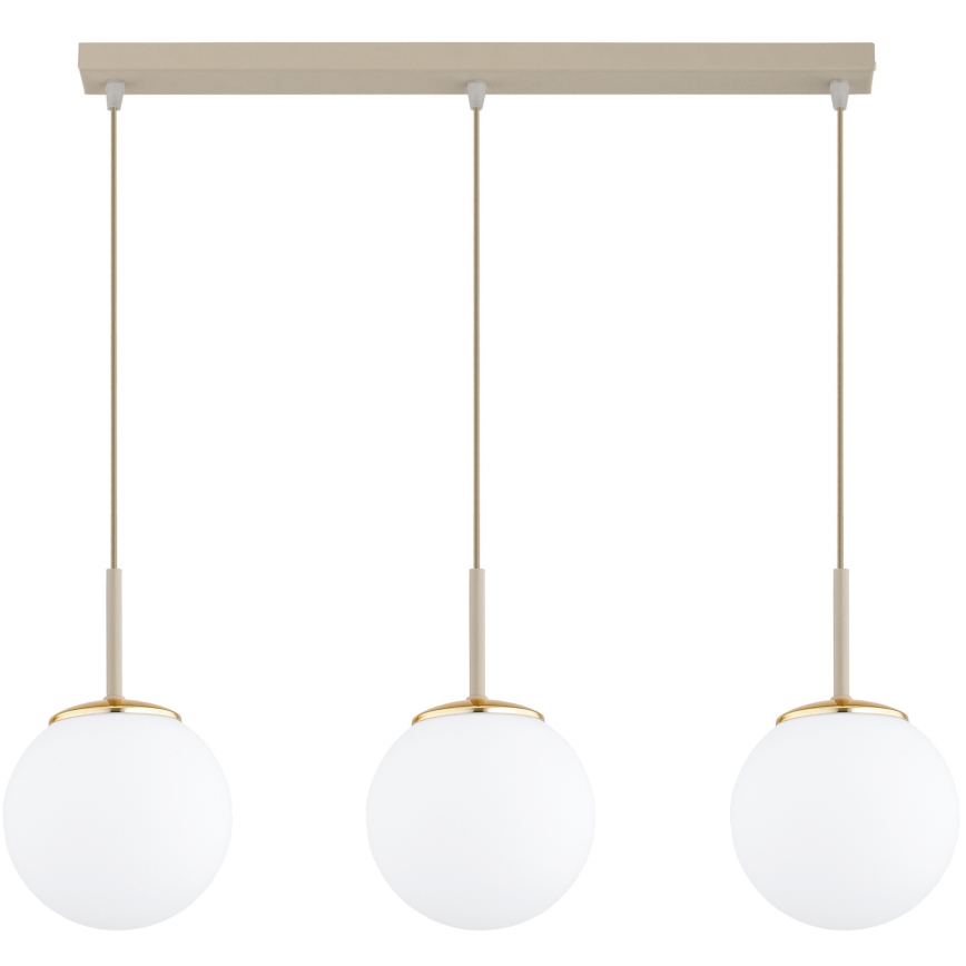 Brilagi - Luster na sajli MILO 3xE27/60W/230V bež/zlatna