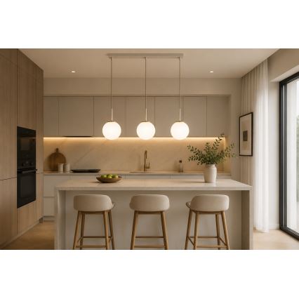 Brilagi - Luster na sajli MILO 3xE27/60W/230V bež/zlatna