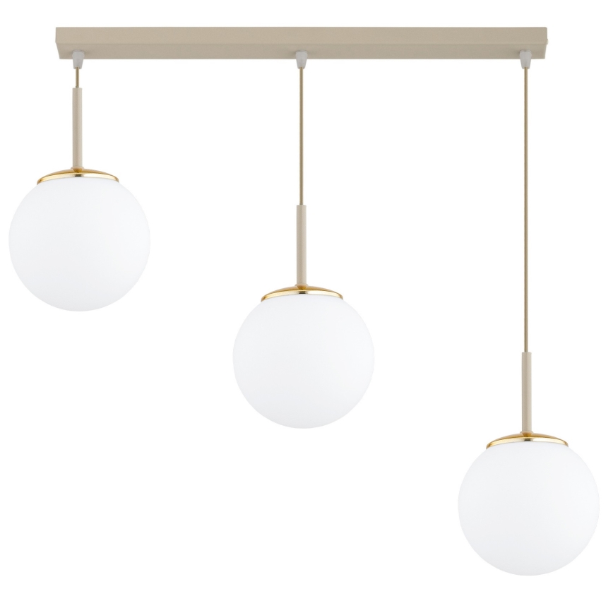 Brilagi - Luster na sajli MILO 3xE27/60W/230V bež/zlatna