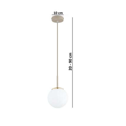 Brilagi - Luster na sajli MILO ECRU 1xE27/60W/230V bež/zlatna