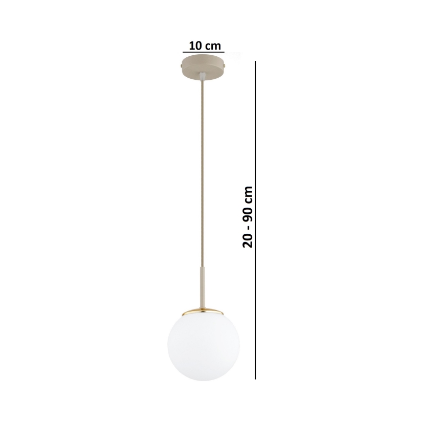 Brilagi - Luster na sajli MILO ECRU 1xE27/60W/230V bež/zlatna