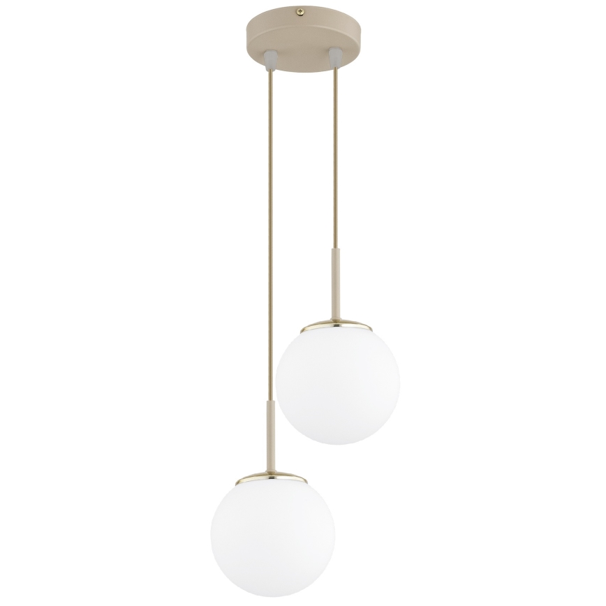 Brilagi - Luster na sajli MILO ECRU 2xE27/60W/230V bež/zlatna