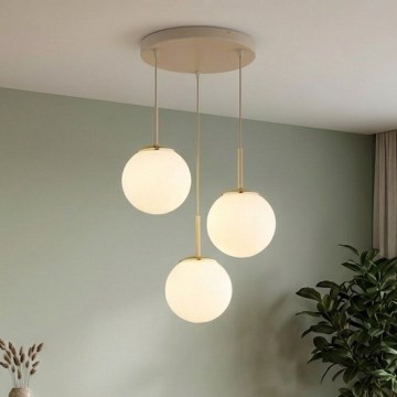 Brilagi - Luster na sajli MILO ECRU 3xE27/60W/230V bež/zlatna