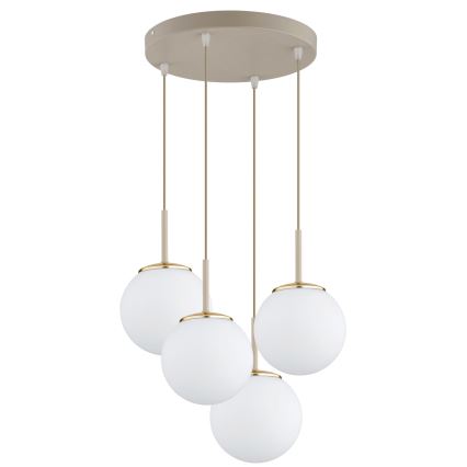 Brilagi - Luster na sajli MILO ECRU 4xE27/60W/230V bež/zlatna