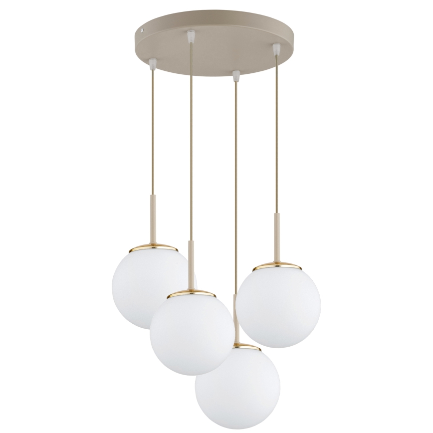 Brilagi - Luster na sajli MILO ECRU 4xE27/60W/230V bež/zlatna