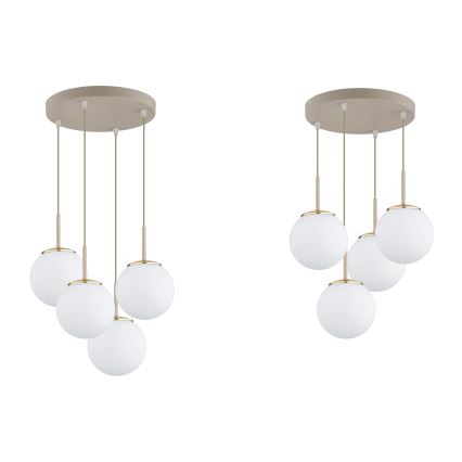 Brilagi - Luster na sajli MILO ECRU 4xE27/60W/230V bež/zlatna