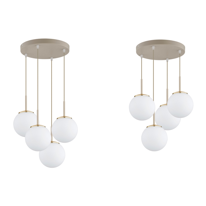 Brilagi - Luster na sajli MILO ECRU 4xE27/60W/230V bež/zlatna