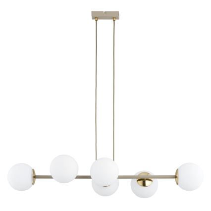Brilagi - Luster na sajli MILO ECRU 6xE27/60W/230V bež/zlatna