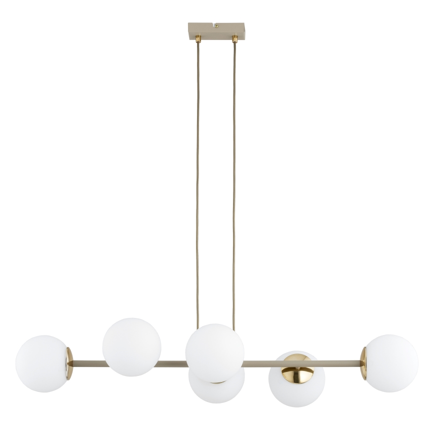 Brilagi - Luster na sajli MILO ECRU 6xE27/60W/230V bež/zlatna