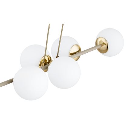 Brilagi - Luster na sajli MILO ECRU 6xE27/60W/230V bež/zlatna