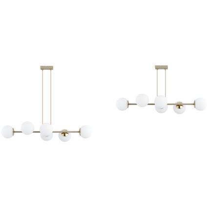 Brilagi - Luster na sajli MILO ECRU 6xE27/60W/230V bež/zlatna