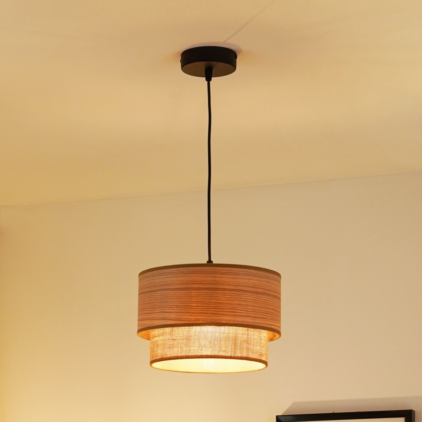 Brilagi - Luster na sajli MONTANA BOHO 1xE27/15W/230V pr. 25 cm smeđa/crna