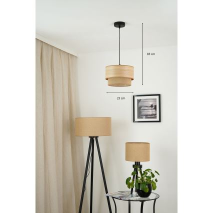 Brilagi - Luster na sajli MONTANA BOHO 1xE27/15W/230V pr. 25 cm smeđa/crna