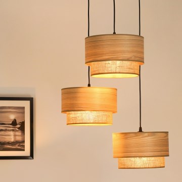 Brilagi - Luster na sajli MONTANA BOHO 3xE27/15W/230V smeđa/crna