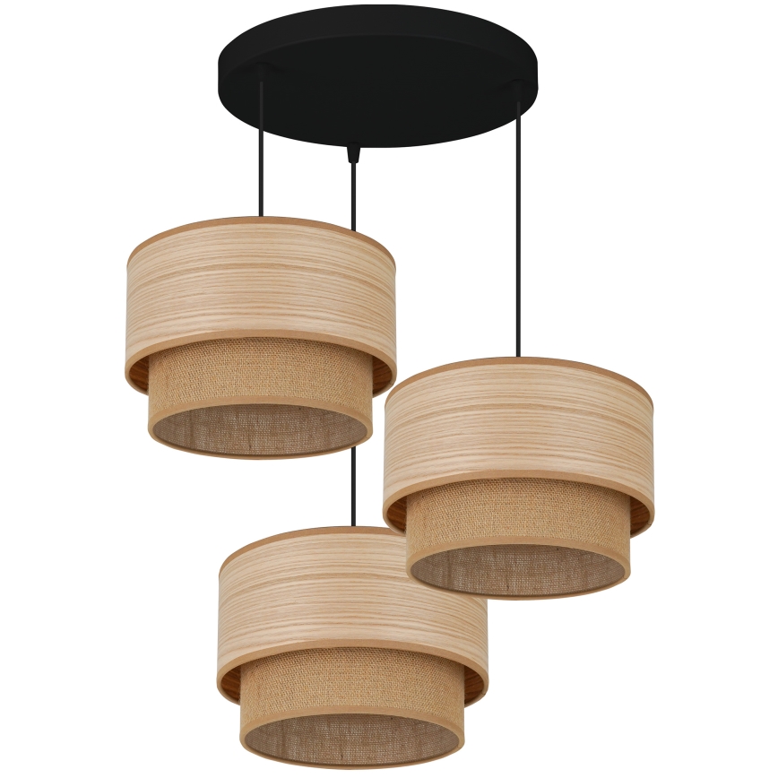 Brilagi - Luster na sajli MONTANA BOHO 3xE27/15W/230V smeđa/crna