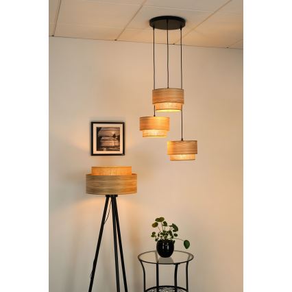 Brilagi - Luster na sajli MONTANA BOHO 3xE27/15W/230V smeđa/crna