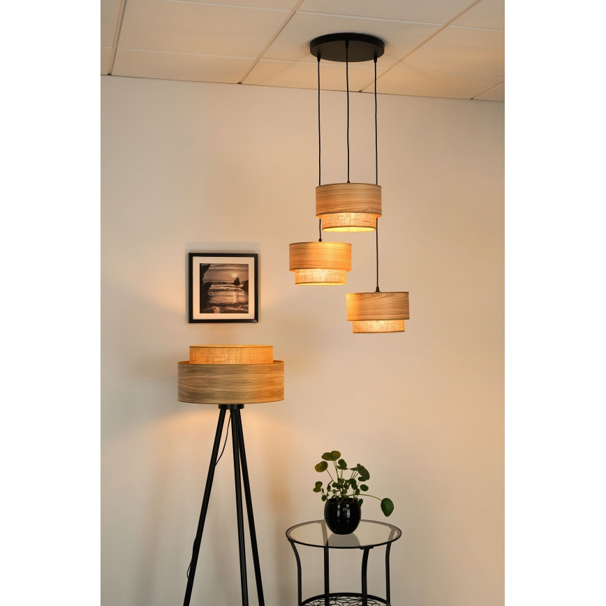 Brilagi - Luster na sajli MONTANA BOHO 3xE27/15W/230V smeđa/crna