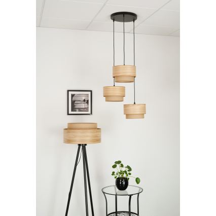 Brilagi - Luster na sajli MONTANA BOHO 3xE27/15W/230V smeđa/crna