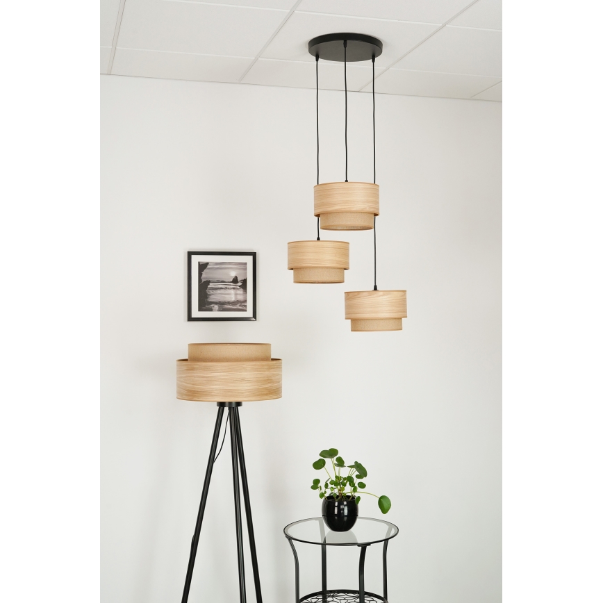 Brilagi - Luster na sajli MONTANA BOHO 3xE27/15W/230V smeđa/crna