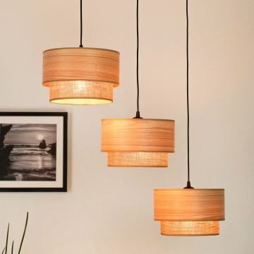 Brilagi - Luster na sajli MONTANA BOHO 3xE27/15W/230V smeđa/crna