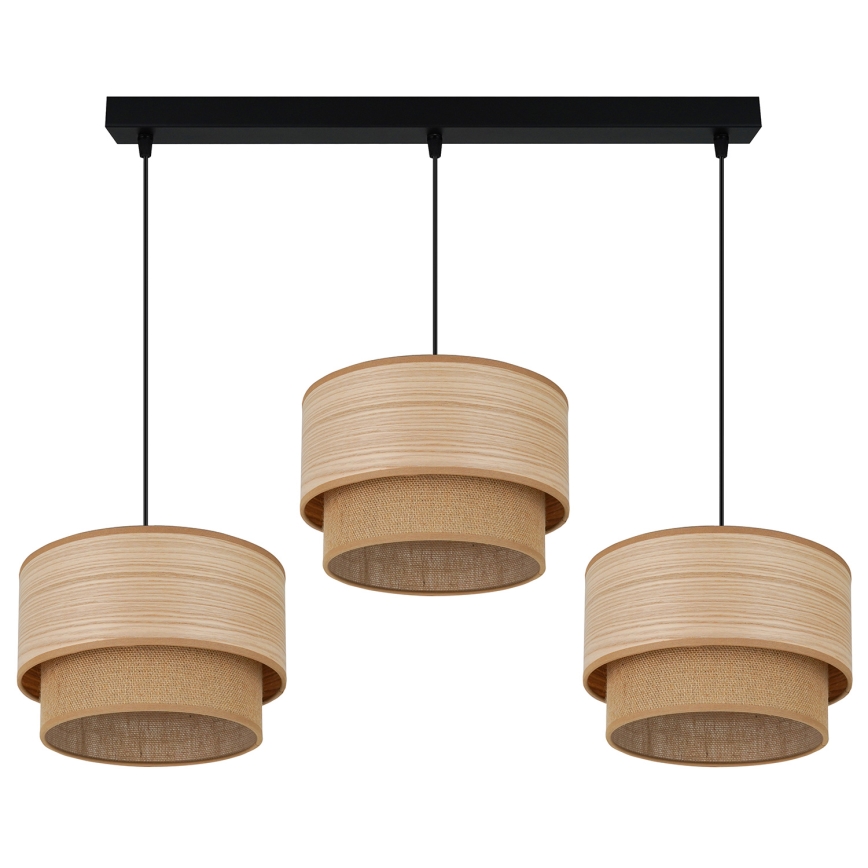 Brilagi - Luster na sajli MONTANA BOHO 3xE27/15W/230V smeđa/crna