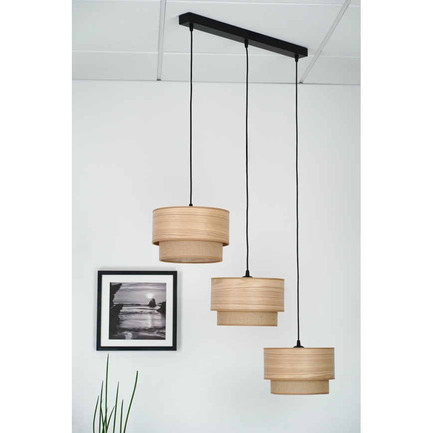 Brilagi - Luster na sajli MONTANA BOHO 3xE27/15W/230V smeđa/crna
