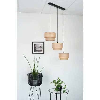 Brilagi - Luster na sajli MONTANA BOHO 3xE27/15W/230V smeđa/crna