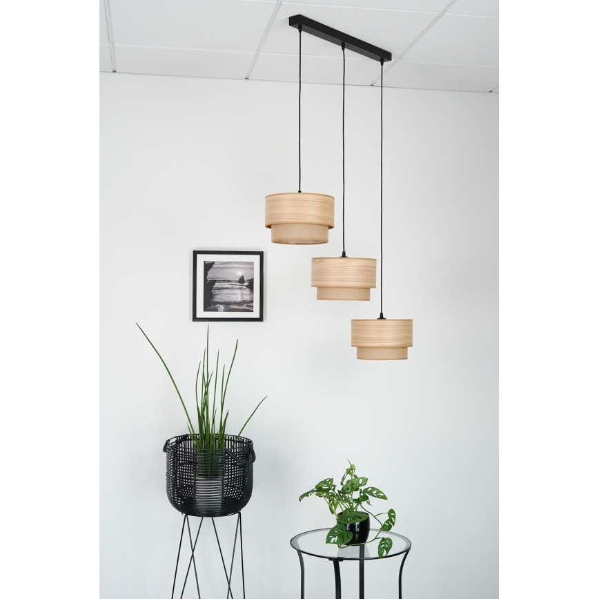 Brilagi - Luster na sajli MONTANA BOHO 3xE27/15W/230V smeđa/crna