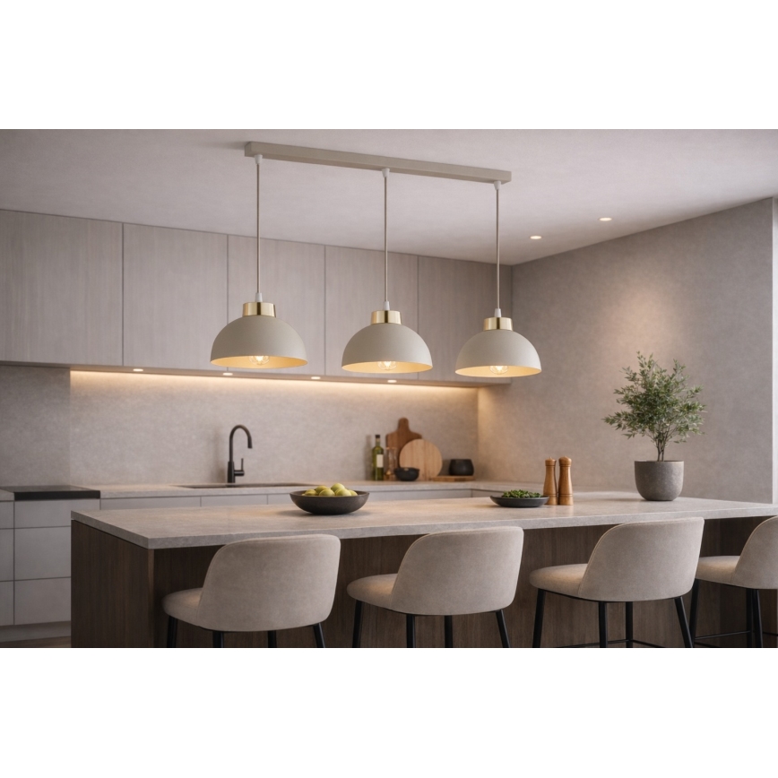 Brilagi - luster na sajli MOON 3xE27/60W/230V bež/zlatan