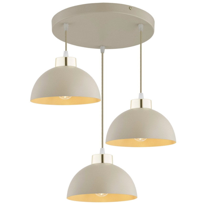 Brilagi - Luster na sajli MOON 3xE27/60W/230V bež/zlatna