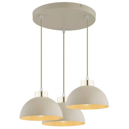 Brilagi - Luster na sajli MOON 3xE27/60W/230V bež/zlatna