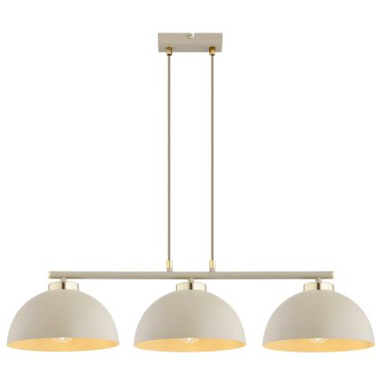 Brilagi - Luster na sajli MOON 3xE27/60W/230V bež/zlatna