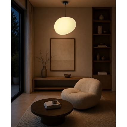 BRILAGI - Luster na sajli PEBBLES 1xE27/40W/230V pr. 40 cm crna
