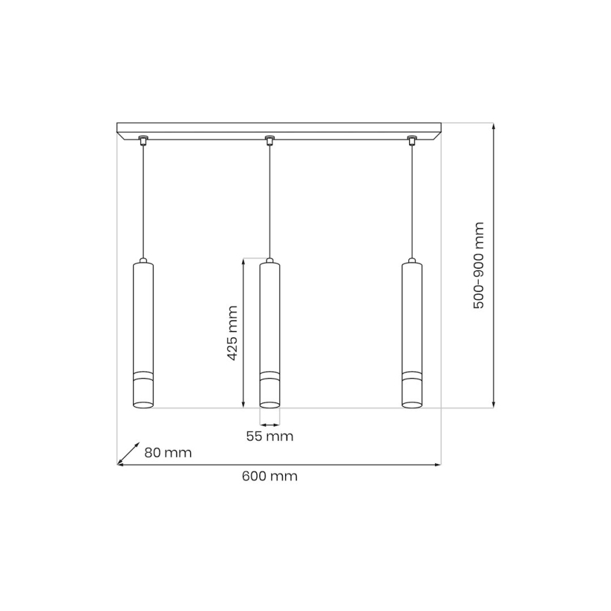 Brilagi - Luster na sajli POKER 3xGU10/25W/230V bež/zlatna