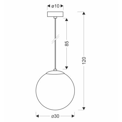 BRILAGI - Luster na sajli POLOS 1xE27/40W/230V pr. 30 cm crna