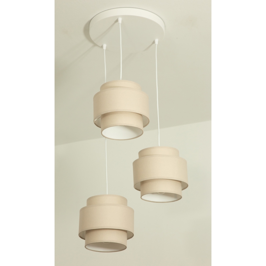 Brilagi - Luster na sajli RESNA 3xE27/60W/230V pr. 45 cm bež